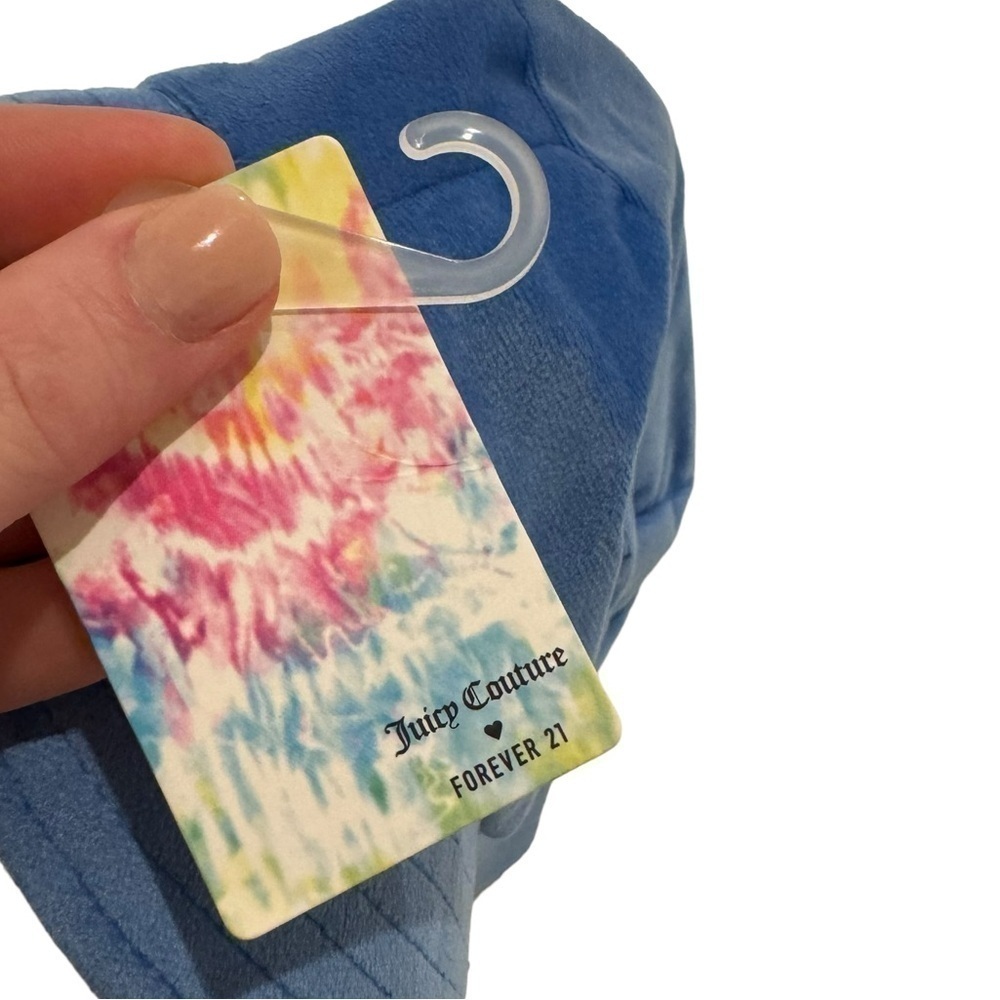 JUICY COUTURE X FOREVER 21 90s Y2K Blue Velour Bucket Hat NWT - Picture 5 of 5